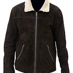 The Walking Dead Rick Grimes Suede Leather Fur Collar Brown Jacket