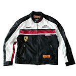 Ferrari Red Black Biker Leather Jacket