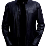 Matt Bomer Slim Fitted Retro Biker Vintage Black Leather Jacket