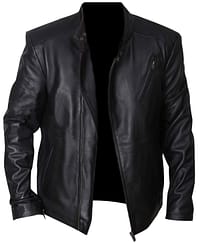 Mens Tony Stark Classic Motorcycle Black Leather Iron Man Jacket