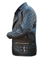 Brando Quilted Black Leather Jacket