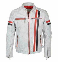 Men's White Gulf Biker Jacket