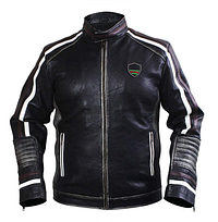 Men Cafe Racer Distressed Black Leather Jacket Front