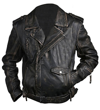 Brando Buckles Men Slimfit Biker Leather Jacket