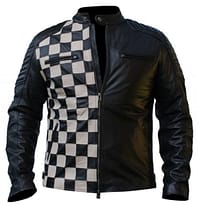 Cafe-Racer-Biker-Checkboard-Black-Leather-Jacket-0