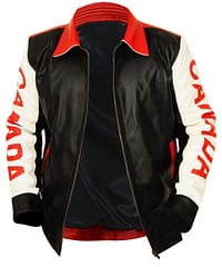 Cafe Racer Canadian Flag Biker Leather Jacket