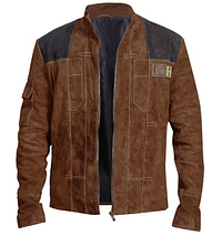 Han Solo Brown Suede Leather Jacket Zipper