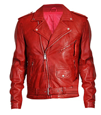 Brando Motorcycle Red Leather Jacket