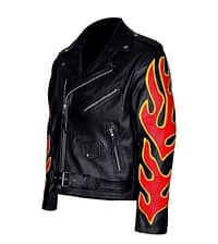 Brando Red Flame Leather Jacket