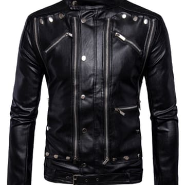 Cafe Racer Black Zipper Biker Leather Jacket