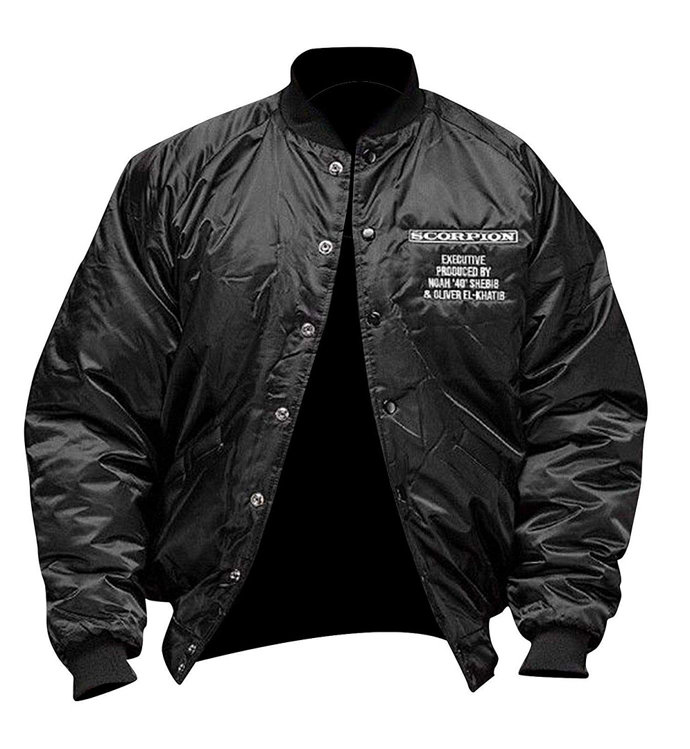 Drake Supreme Bomber Satin Black Hoodie Jacket