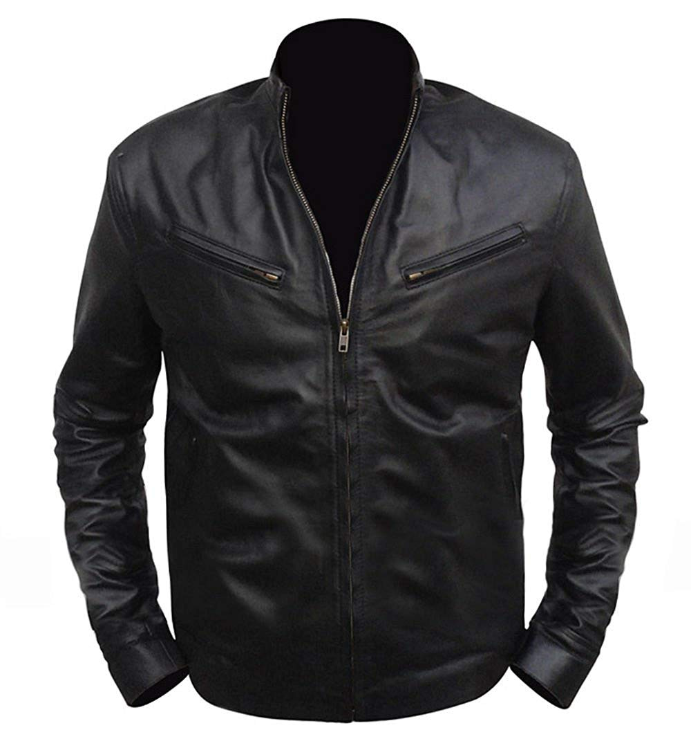 Fast & Furious 6 Vin Diesel Dominic Black Biker Leather Jacket